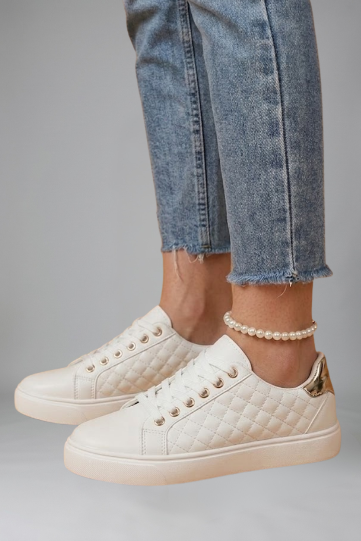 Quilted Orthopedic Lace-Up Trainers