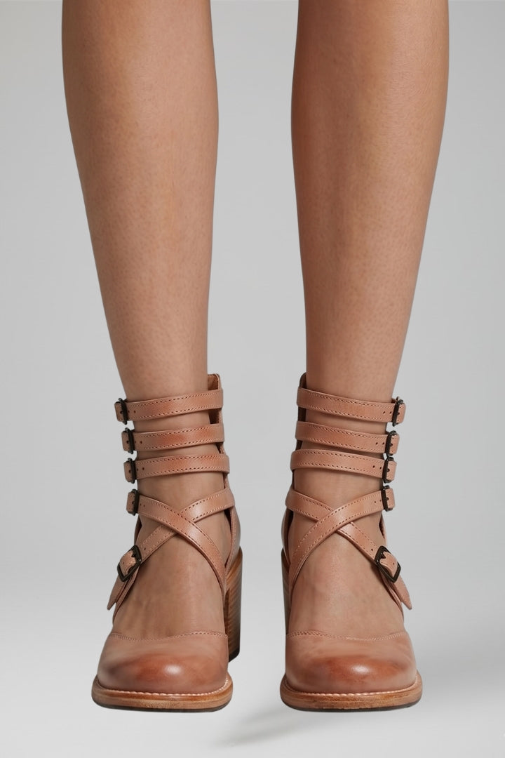 Women's Sandals with Buckle Strap and Cushioned Footbed