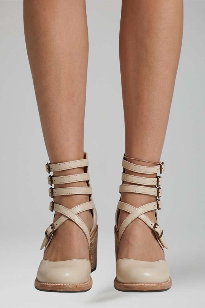 Women's Sandals with Buckle Strap and Cushioned Footbed