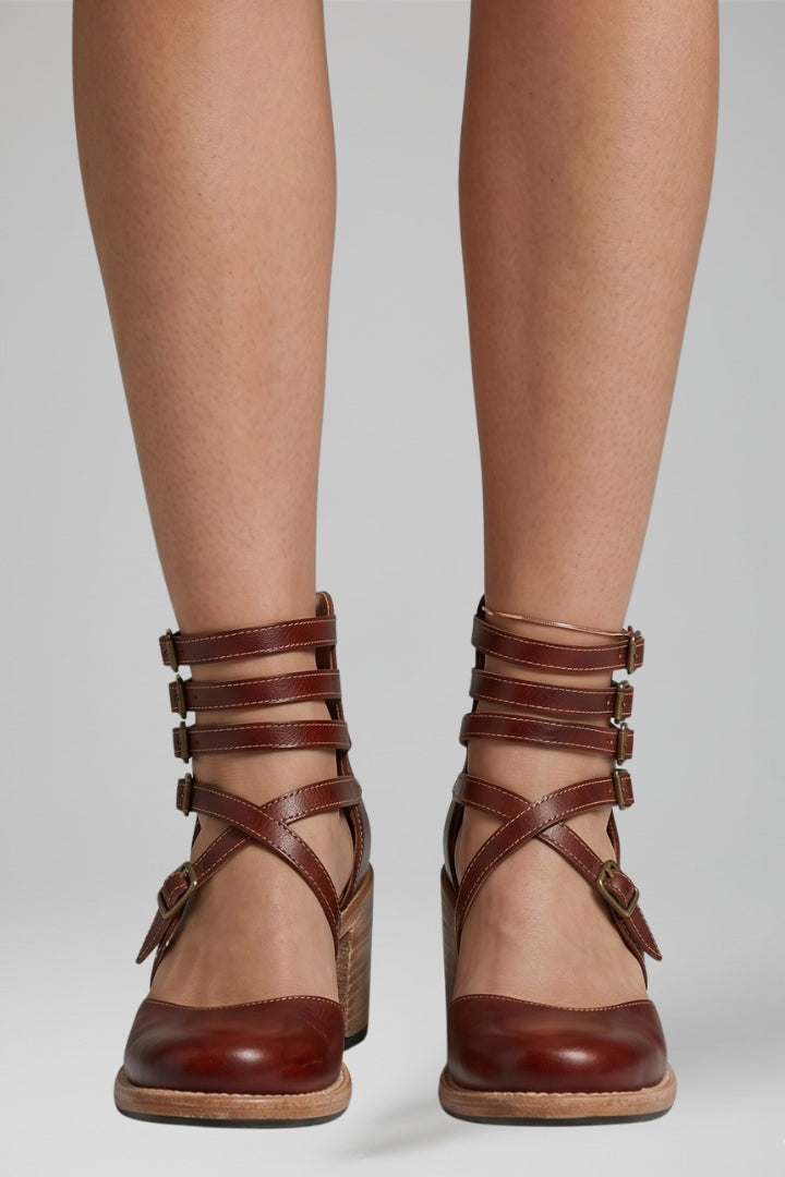 Women's Sandals with Buckle Strap and Cushioned Footbed