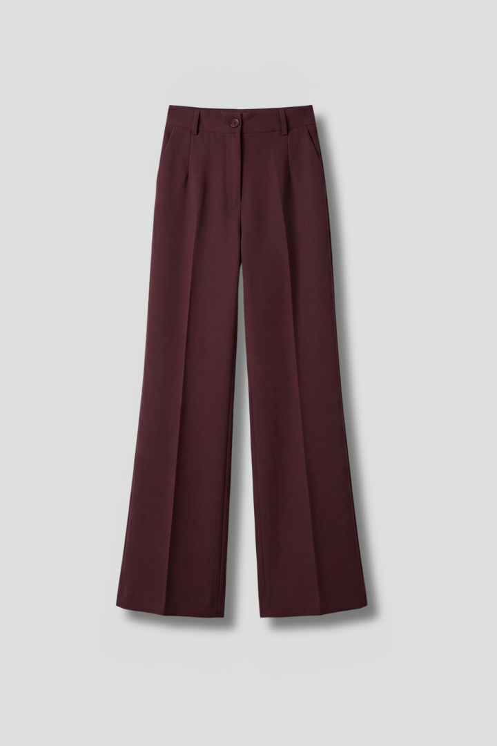 High Waist Straight Leg Pull-On Trousers