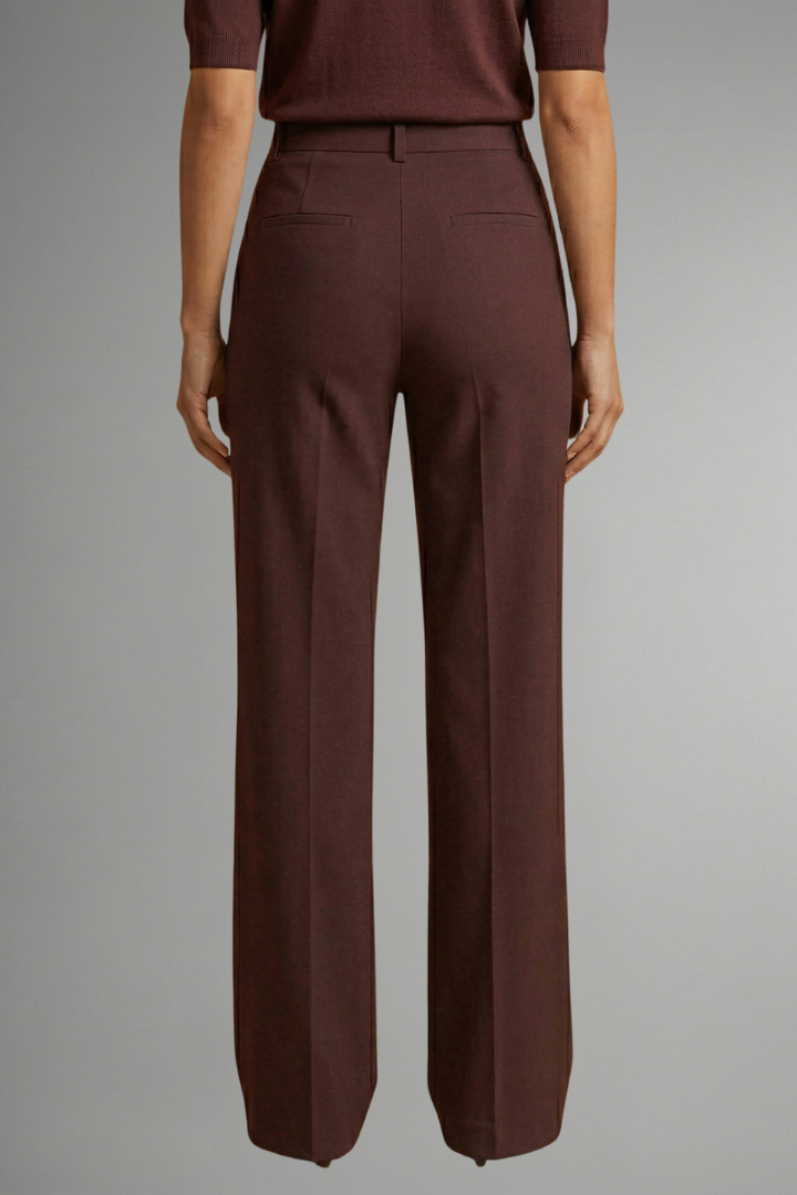 High Waist Straight Leg Pull-On Trousers