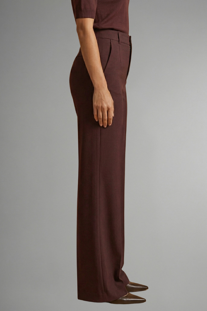 High Waist Straight Leg Pull-On Trousers