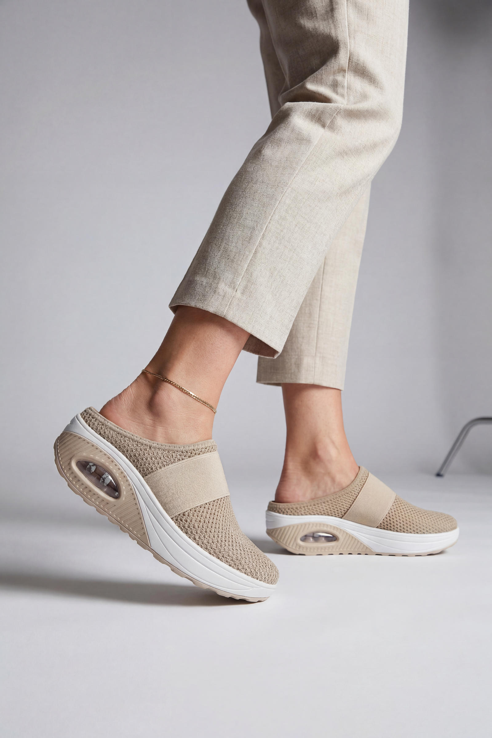 Women's Breathable Mesh Mules with Air Cushion Sole