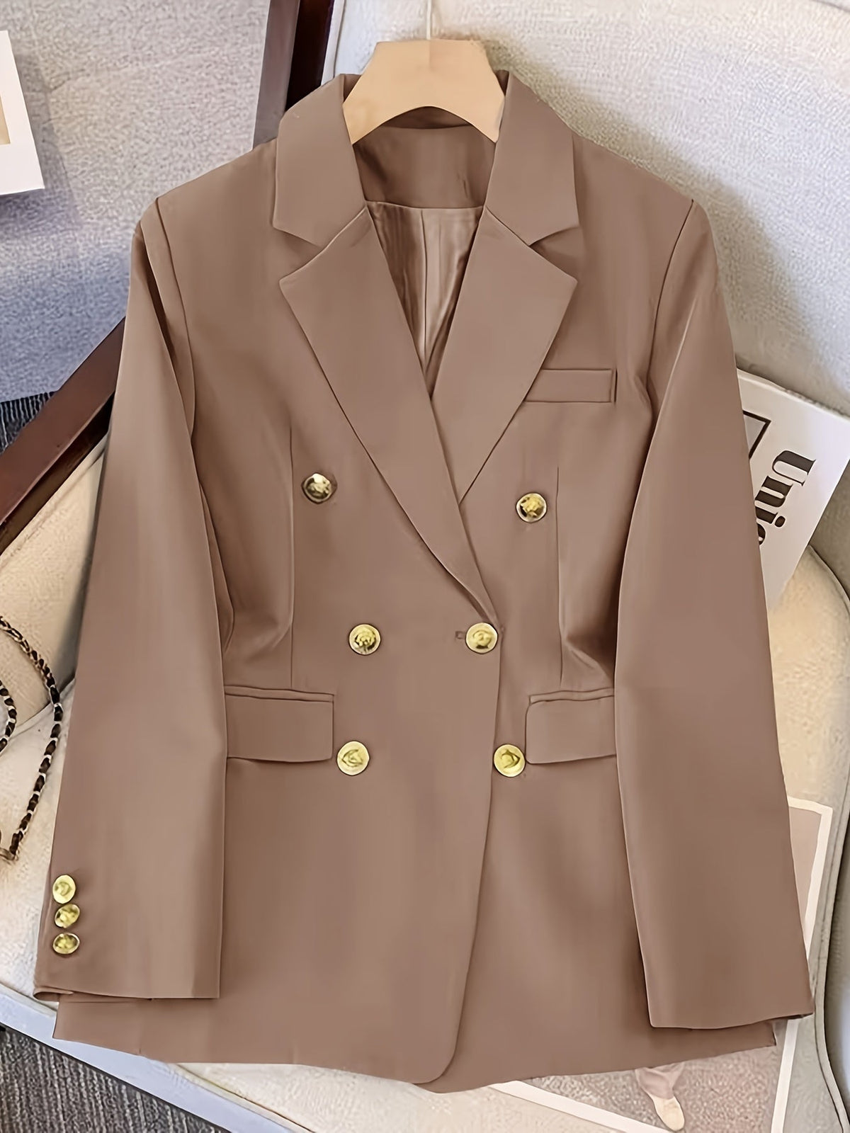 Double-Breasted Structured Blazer