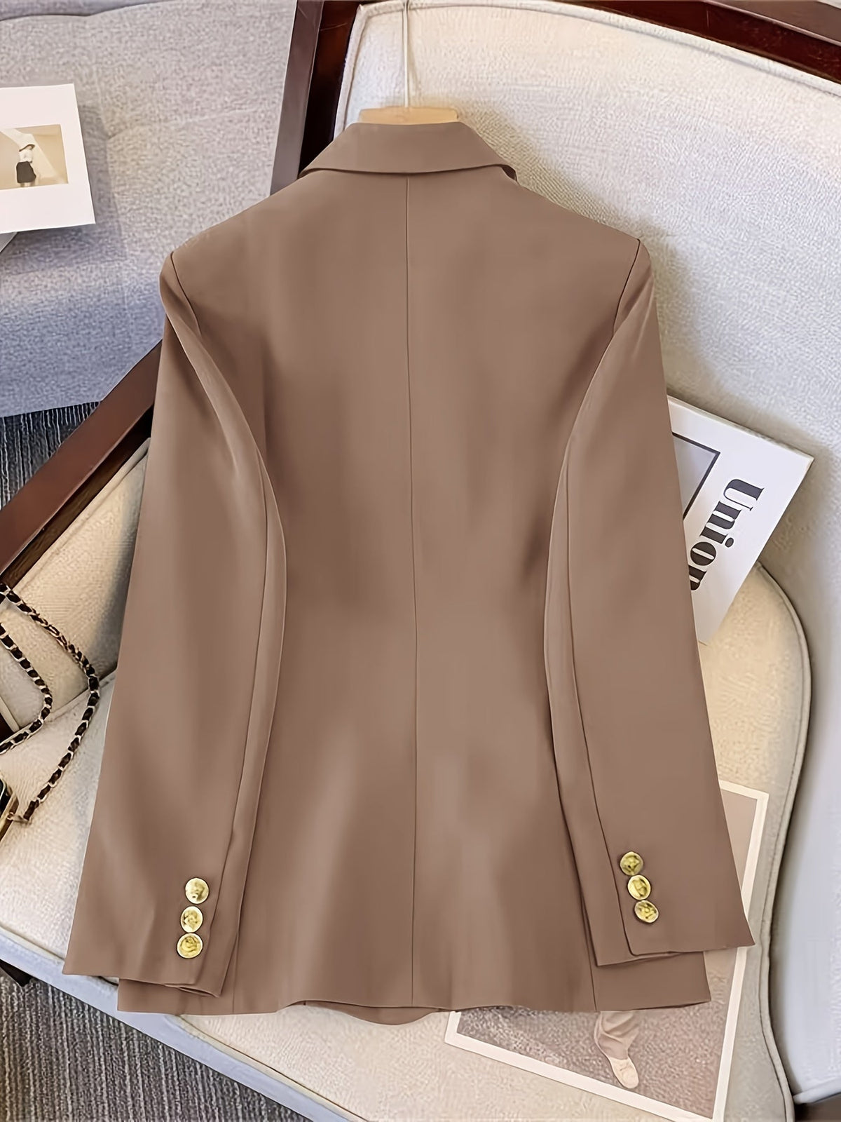 Double-Breasted Structured Blazer