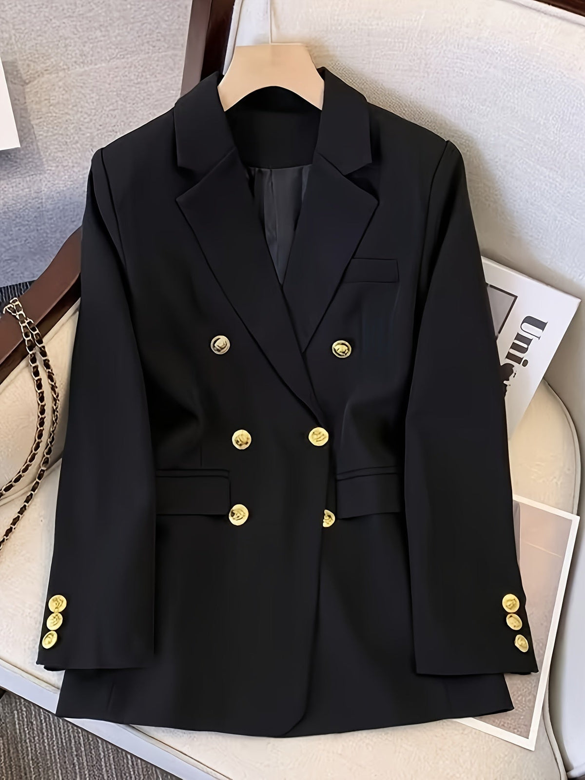 Double-Breasted Structured Blazer