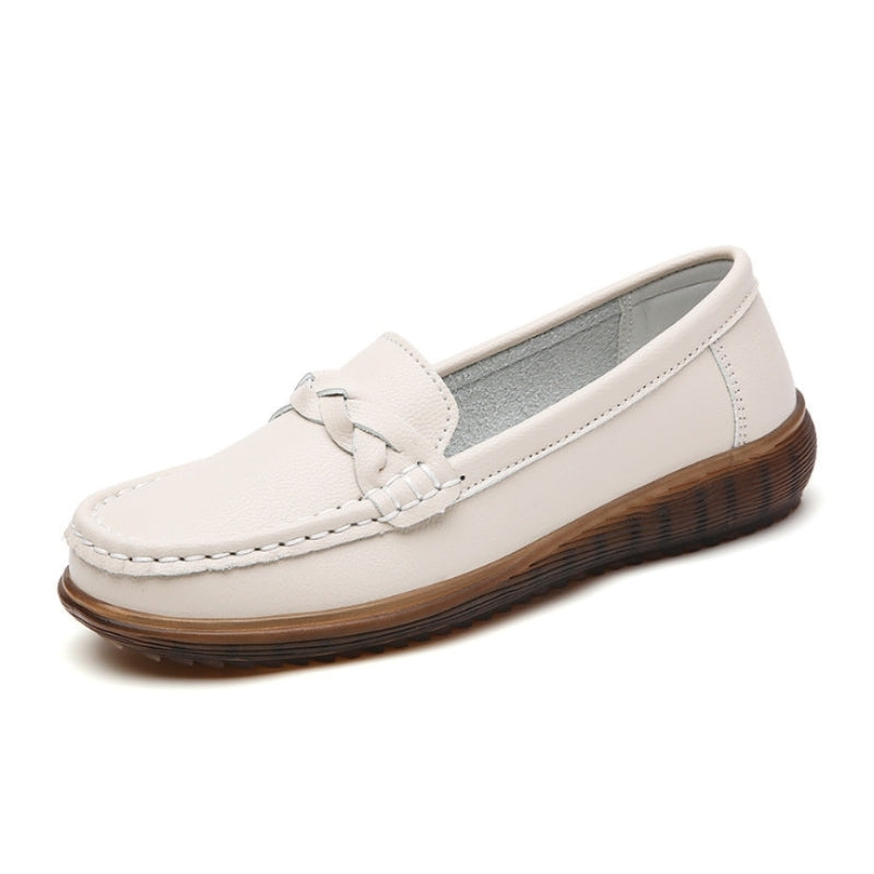 Orthopaedic Wide Fit Leather Slip-On Loafers for Women