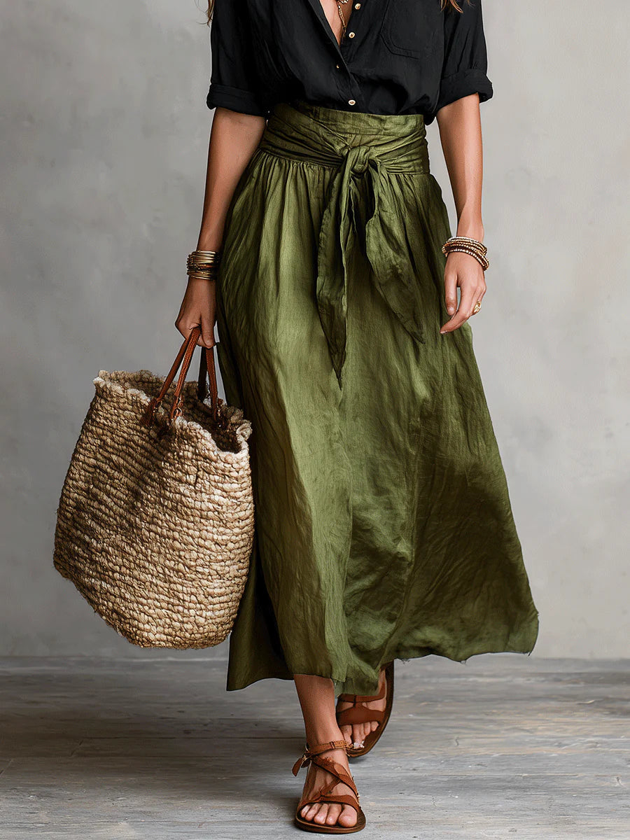 Two Piece Midi Skirt and Long Sleeve Top Set