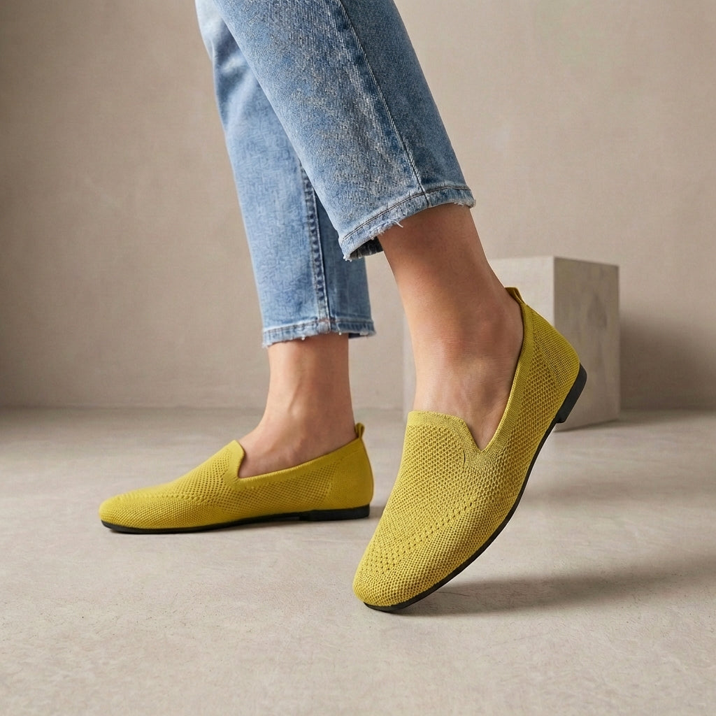 Lightweight Breathable Knit Slip-On Summer Flats
