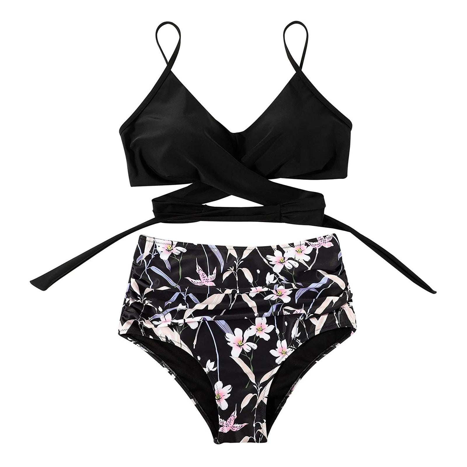 Belle High-Waisted Bikini Set with Mix-and-Match Colors