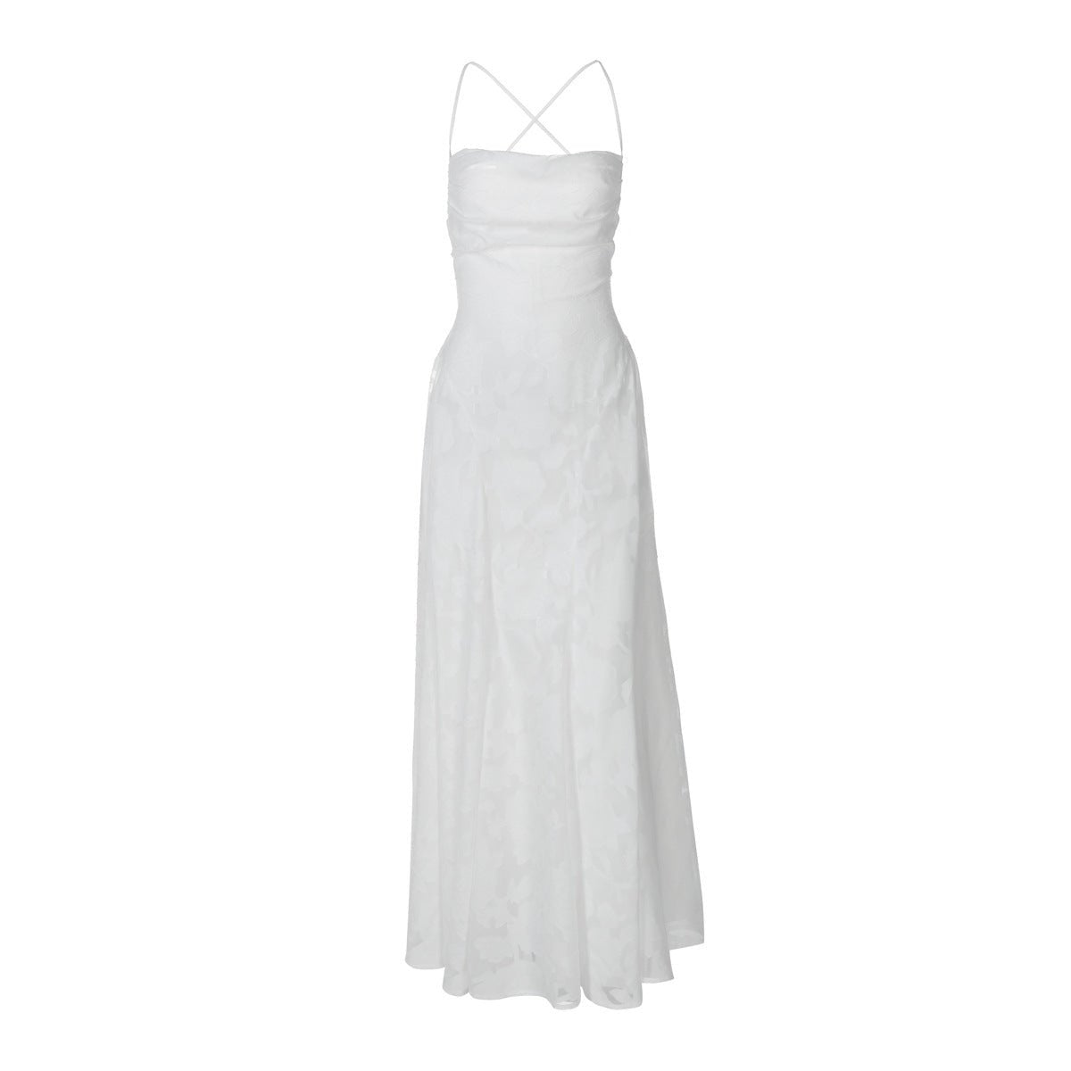 Floral Spaghetti Strap Evening Dress