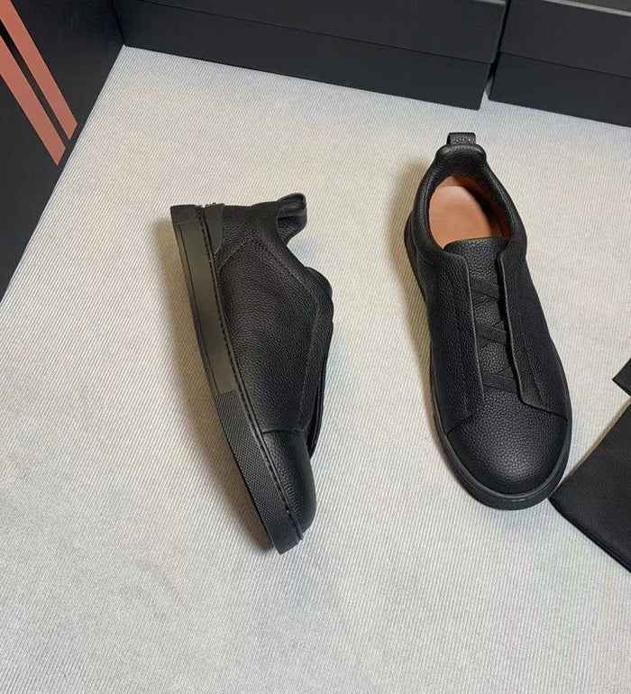 Leather-Look Lace-Up Sneakers for Daily Wear