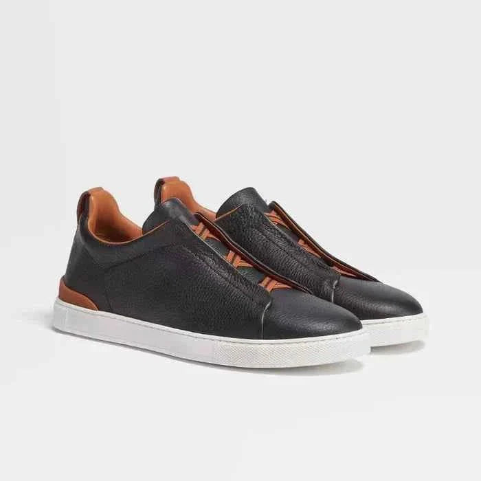 Leather-Look Lace-Up Sneakers for Daily Wear