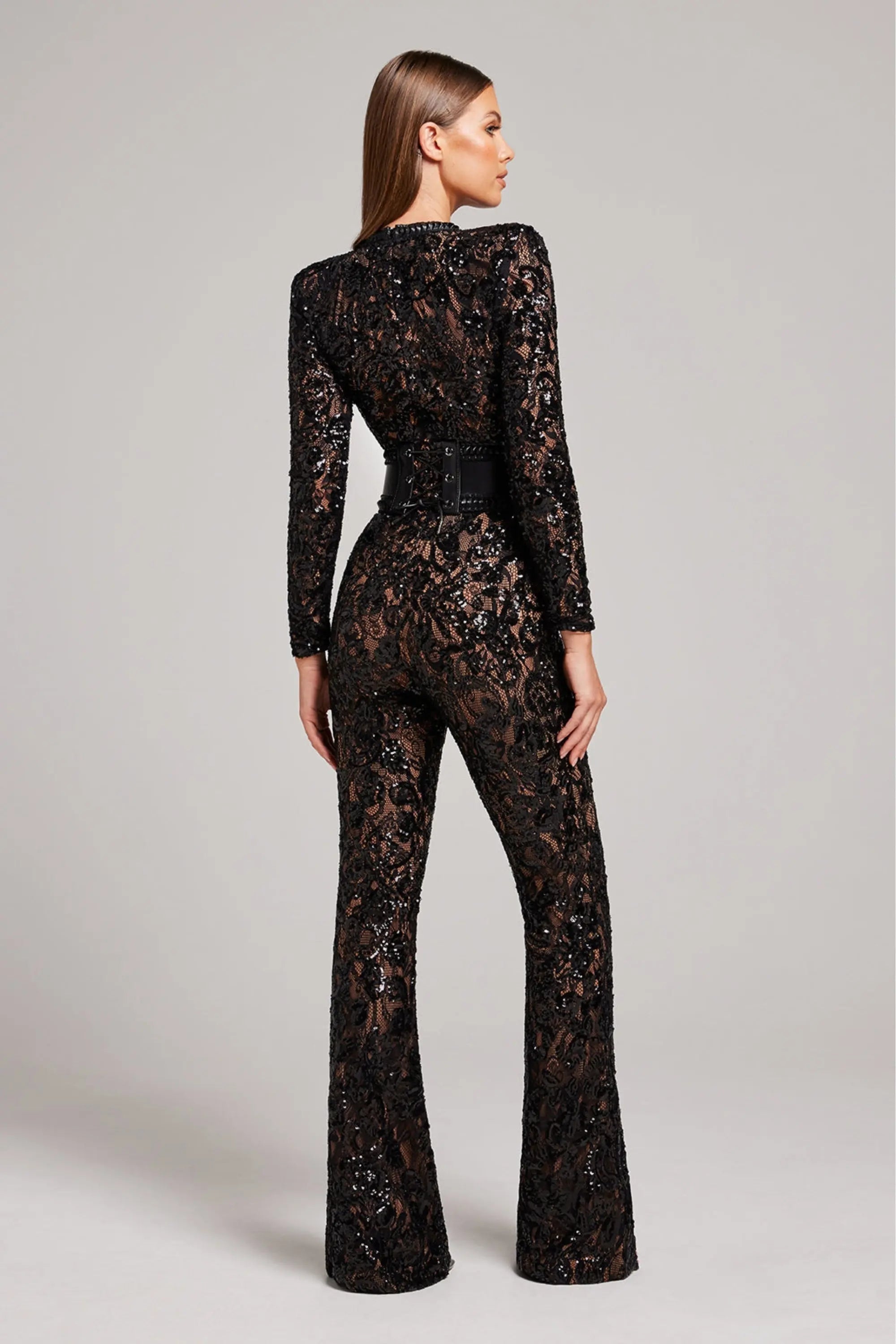Sleek Fitted Stretch Crew Neck Bodysuit