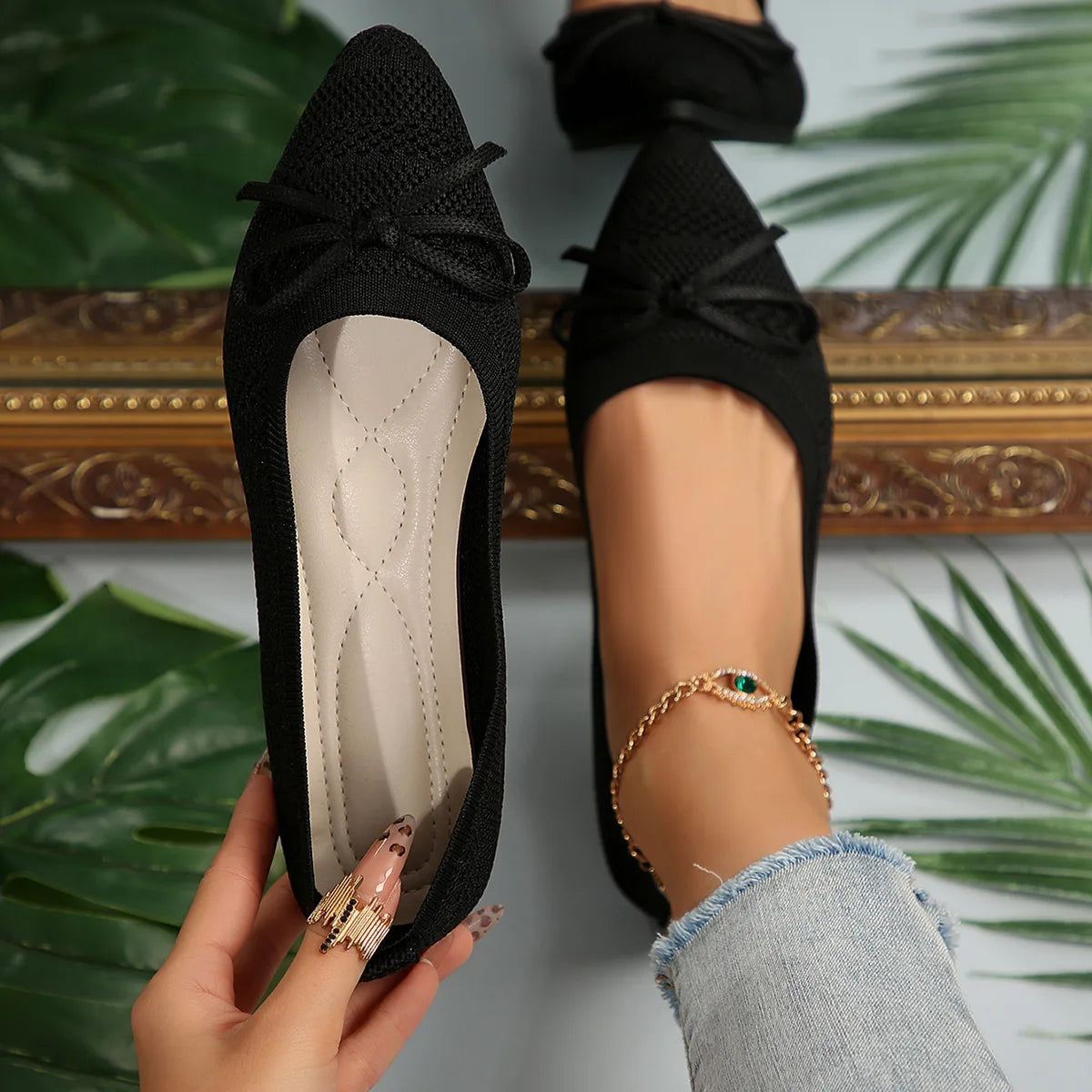 Pointy Toe Slip-On Ballet Flats