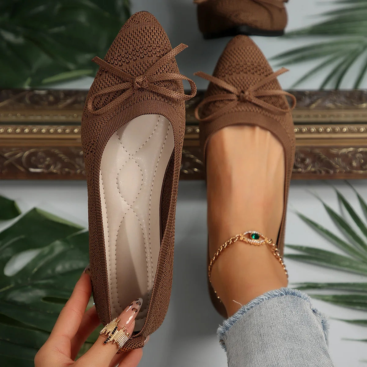 Pointy Toe Slip-On Ballet Flats