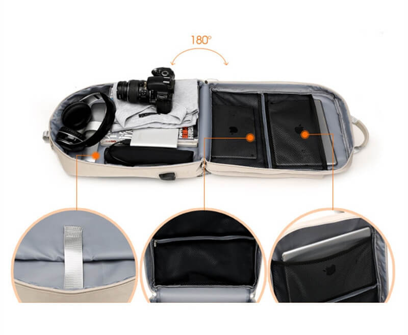 Secure Anti-Theft Backpack with Hidden Zippers