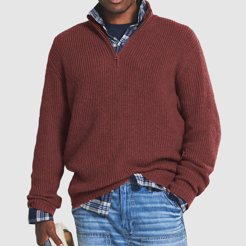 Premium Knit Business Casual Zip Sweater