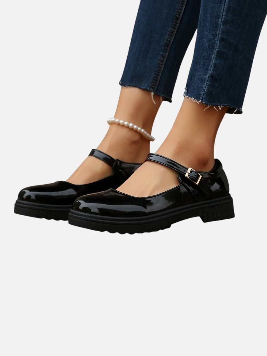Glossy Mary Jane Loafers
