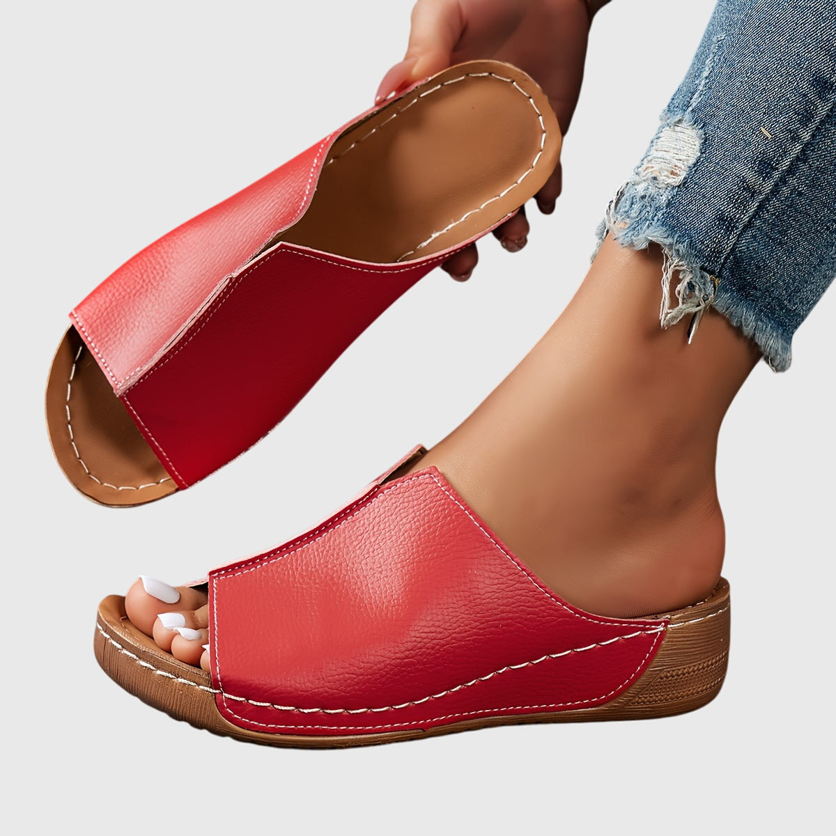 Open-Toe Ergonomic Flat Sandals for Women