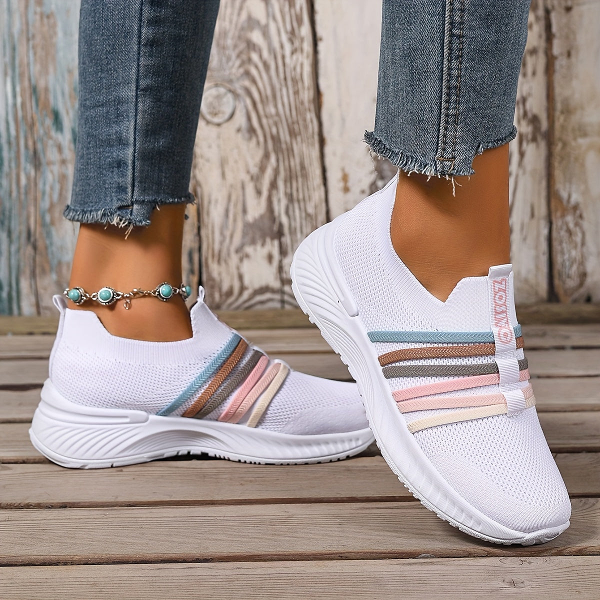 Women's Slip-On Walking Shoes with Cushioned Sole