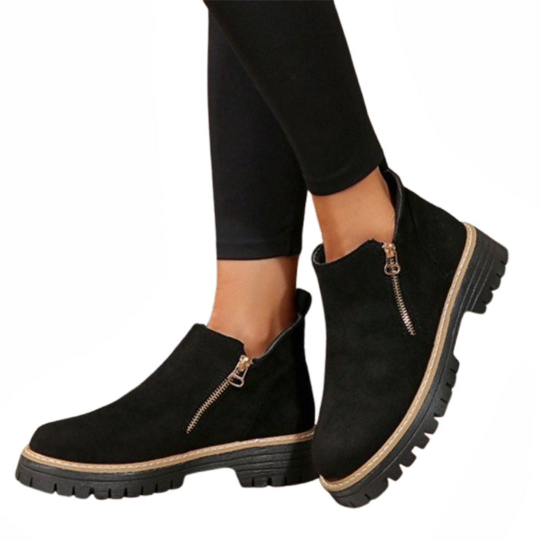 Platform Ankle Boots with Lug Sole
