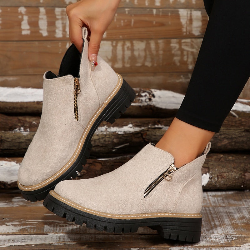 Platform Ankle Boots with Lug Sole