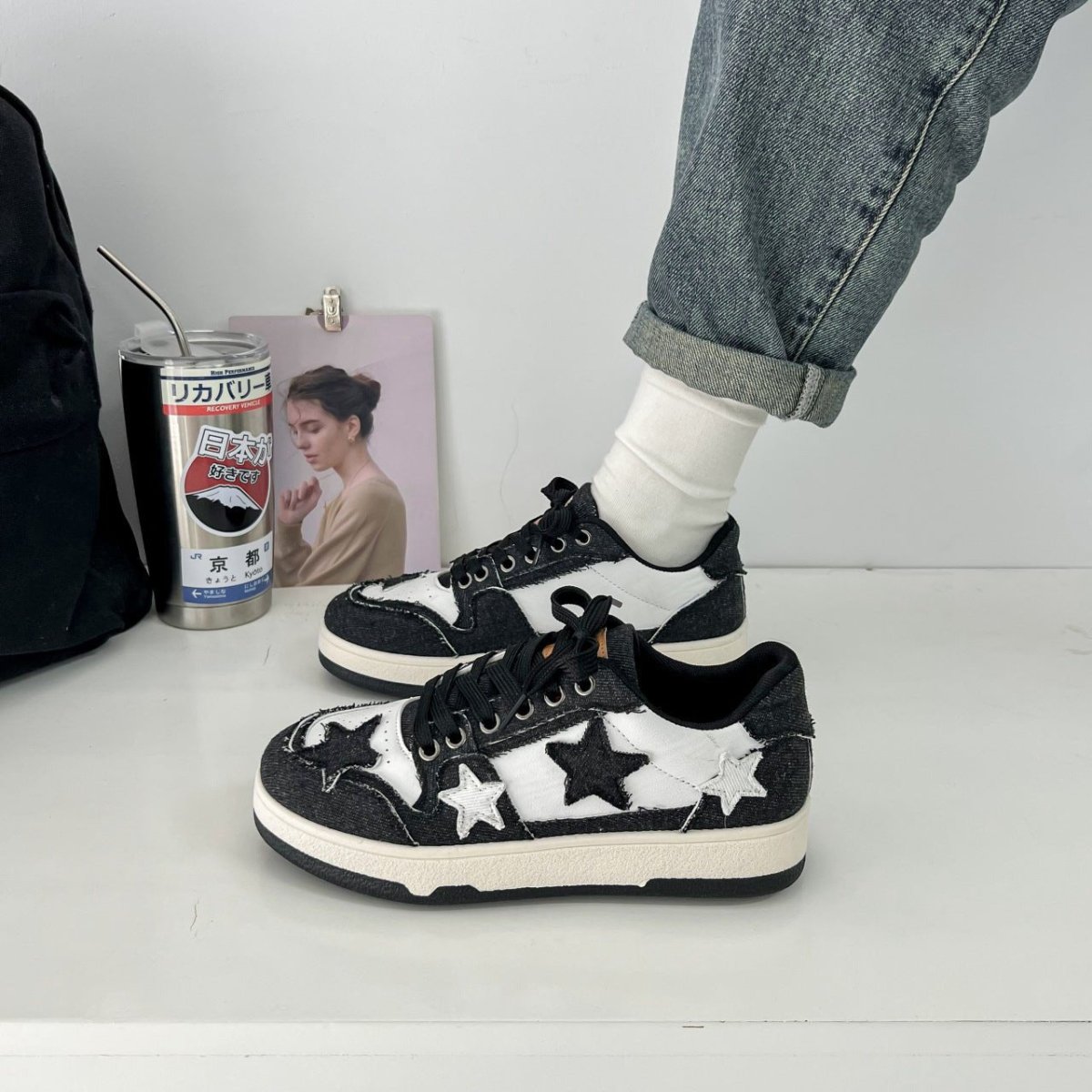 Star Patch 90s-Inspired Low-Top Sneakers