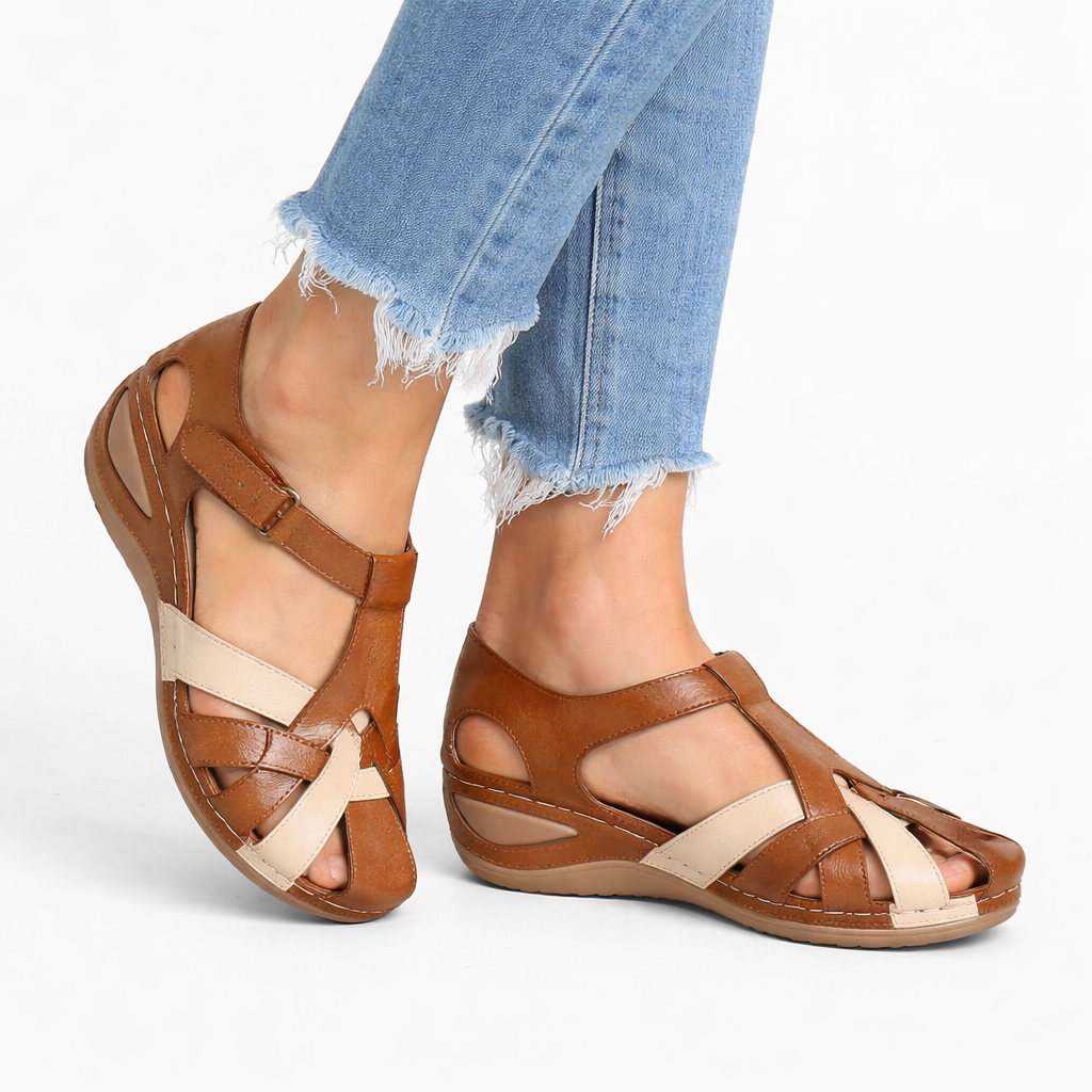 Women's Leather Orthopedic Wedge Sandals