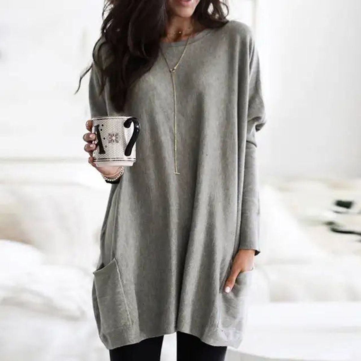 Aurelia Oversized Pocket Tunic Sweater