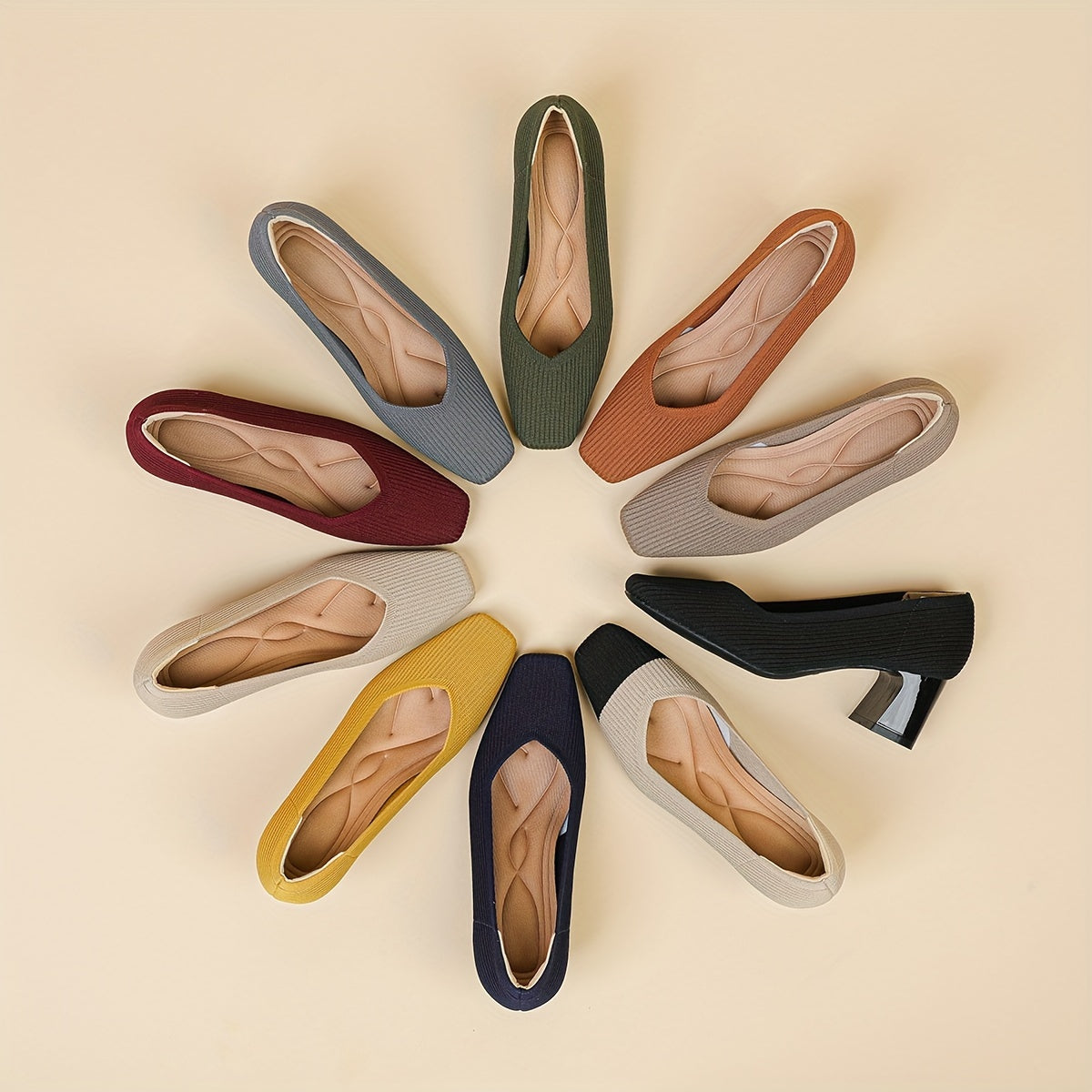 Pointed Toe Orthopedic Block Heel Pumps
