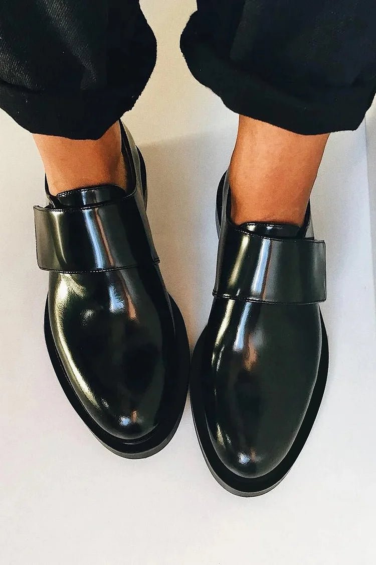Clara Polished Patent Strap Loafers