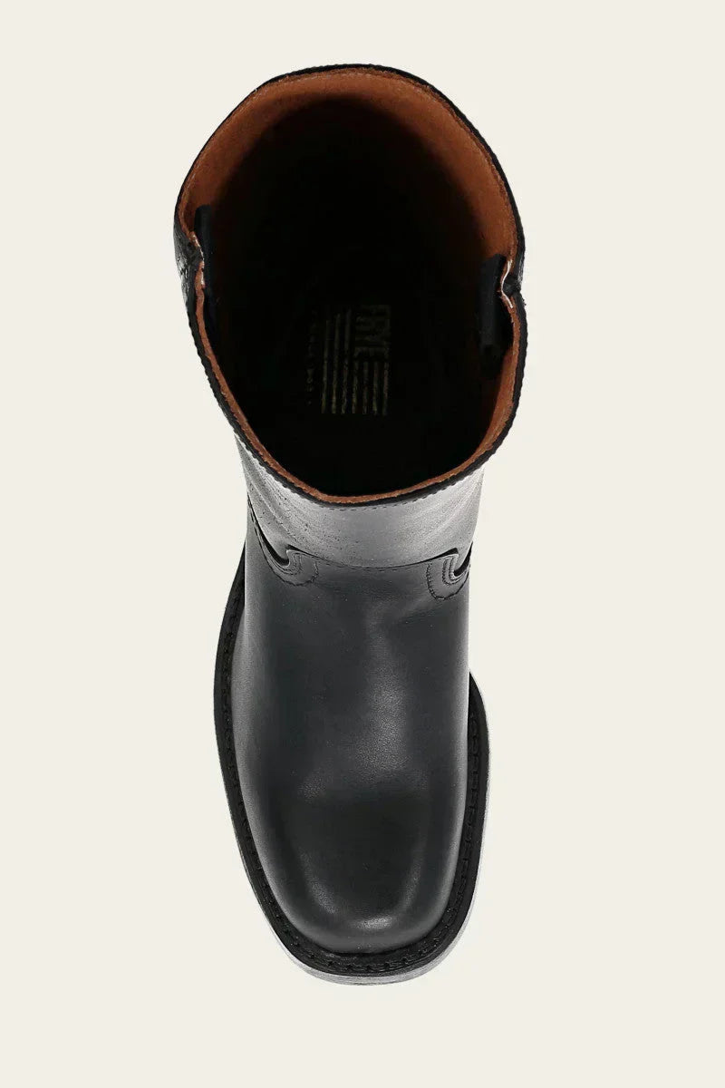 Women's Leather-Look Ankle Boots with Side Zip