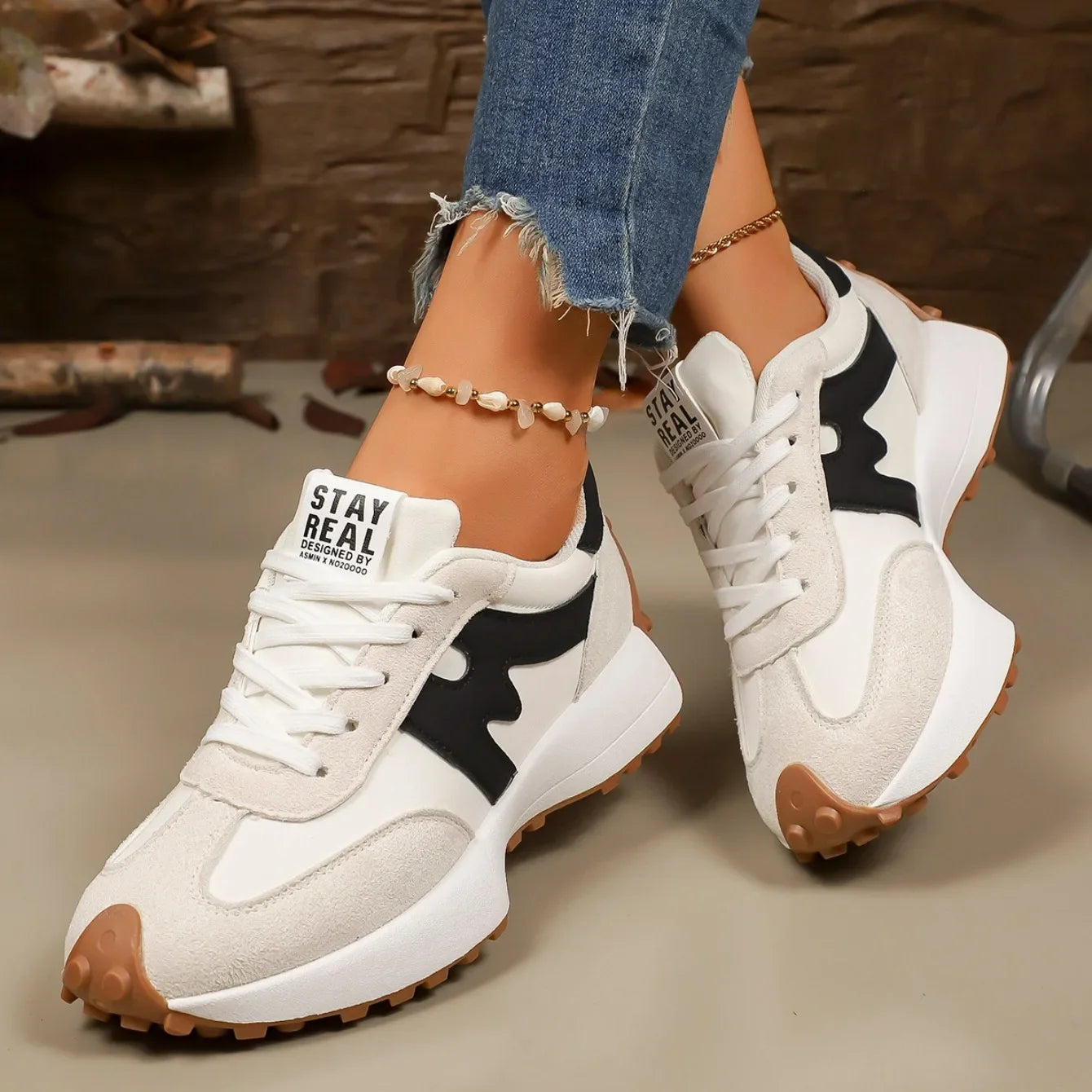 Platform Lace-Up Athletic Sneakers