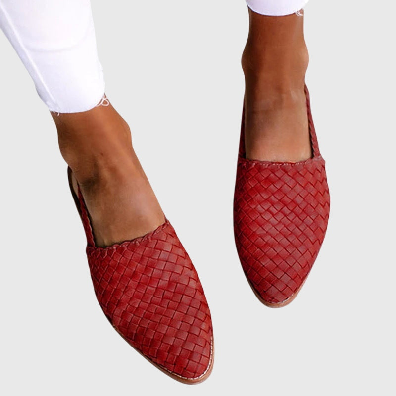 Woven Orthopedic Mules – Flat Slip-On – Three-Arch Support