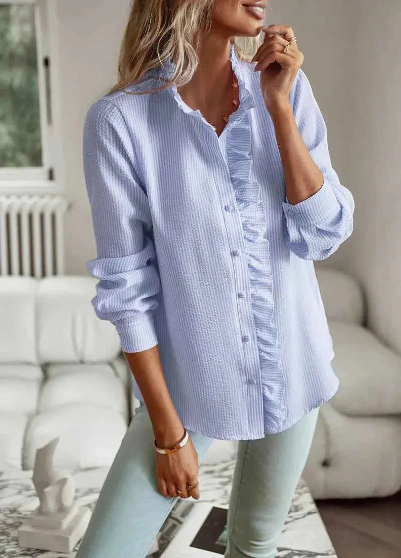 Ruffle Collar Tailored Blouse