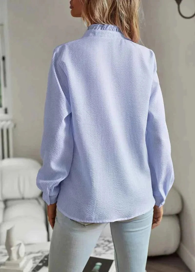 Ruffle Collar Tailored Blouse