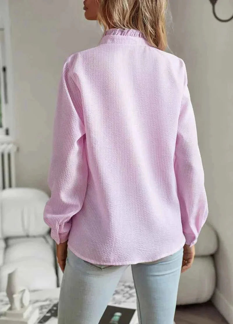 Ruffle Collar Tailored Blouse