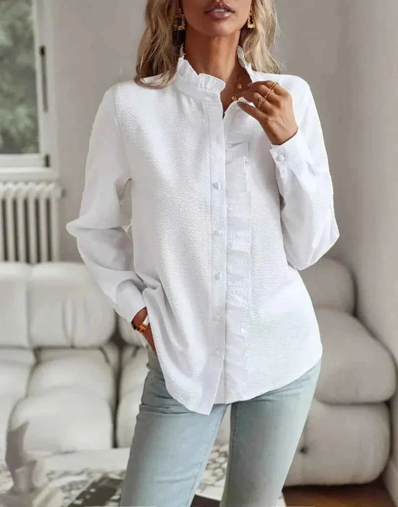 Ruffle Collar Tailored Blouse