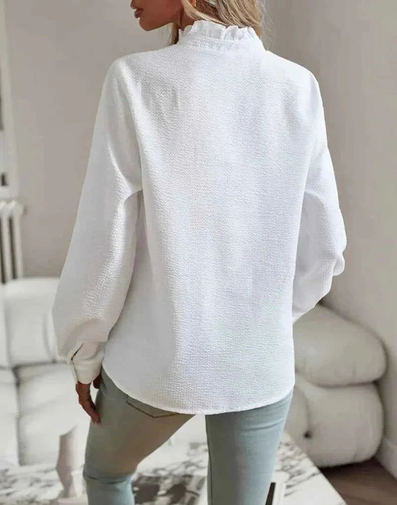 Ruffle Collar Tailored Blouse