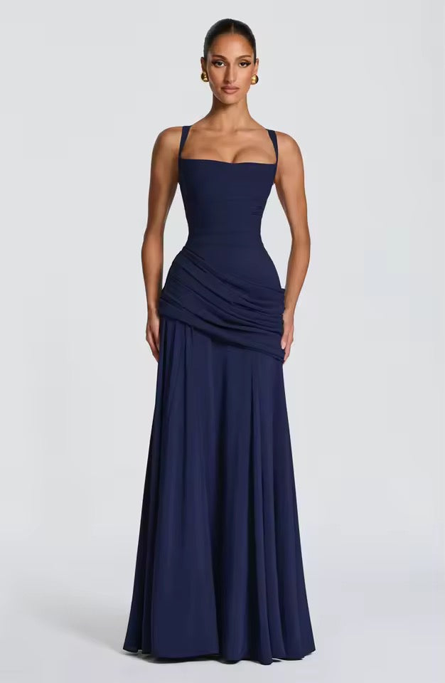 Sweetheart Maxi Dress With Asymmetric Hip Ruching