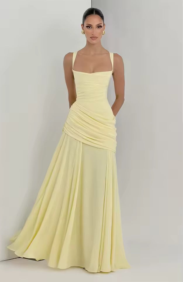 Sweetheart Maxi Dress With Asymmetric Hip Ruching