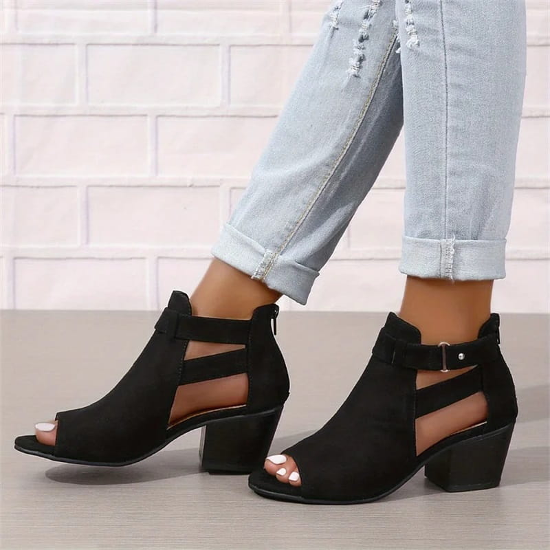 Peep Toe Ankle Boots