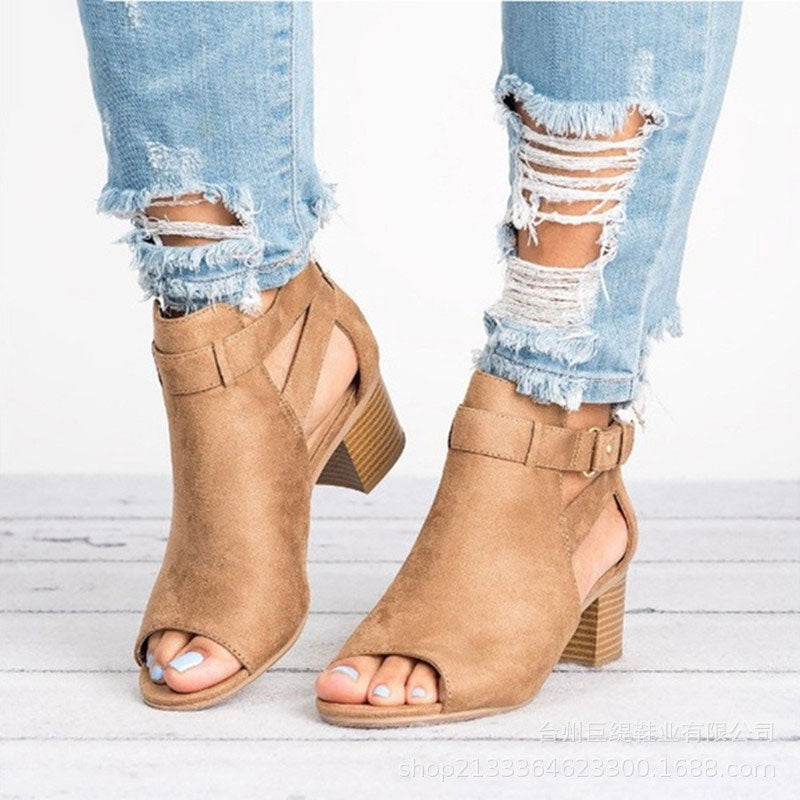 Peep Toe Ankle Boots