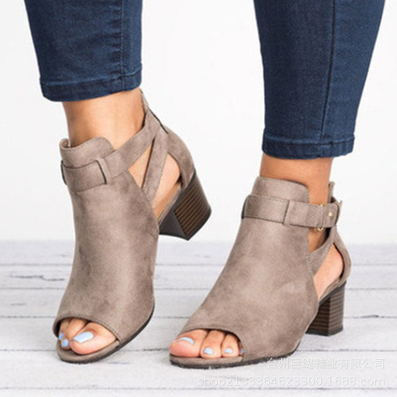 Peep Toe Ankle Boots