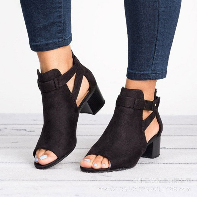 Peep Toe Ankle Boots