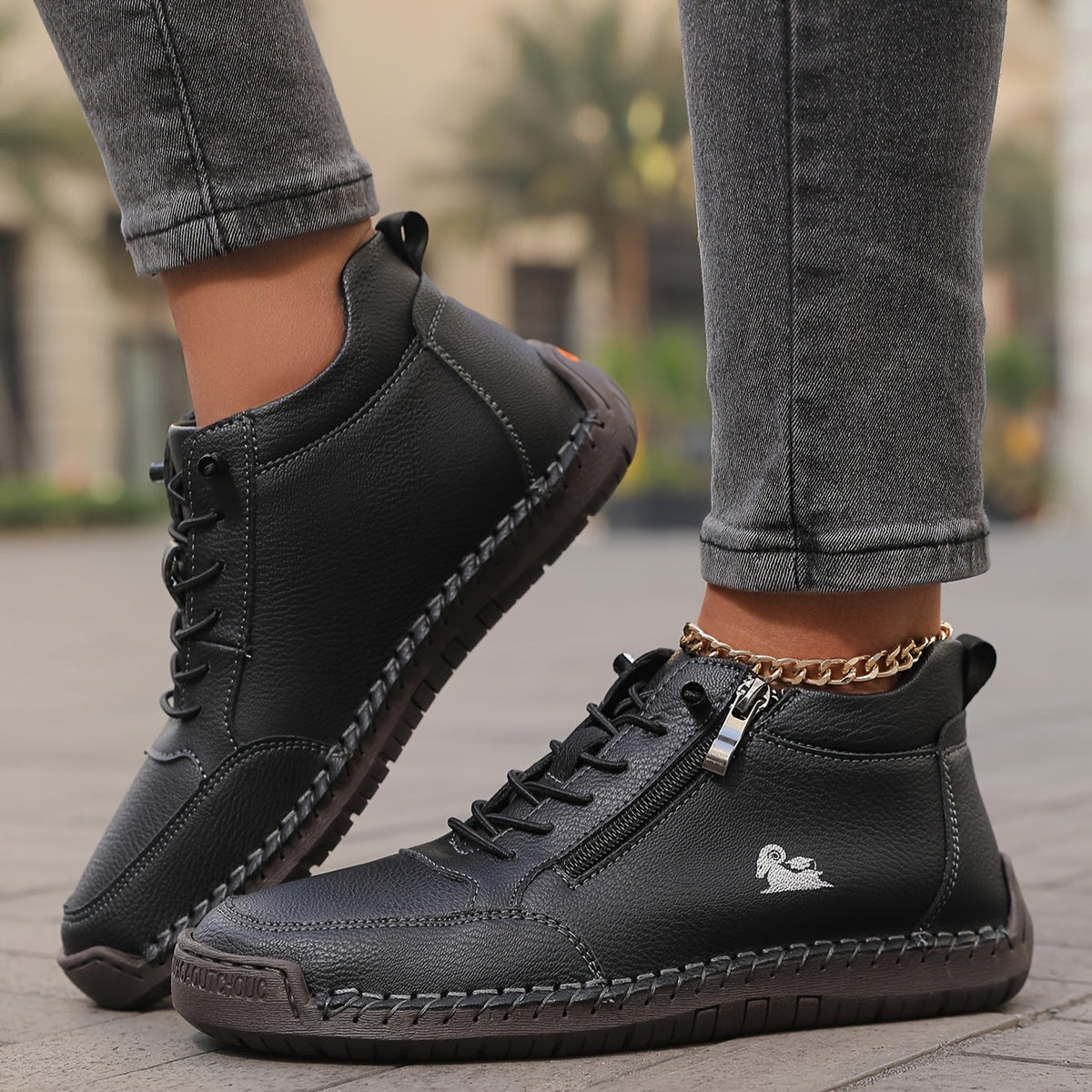 Lace-Up Combat Ankle Boots