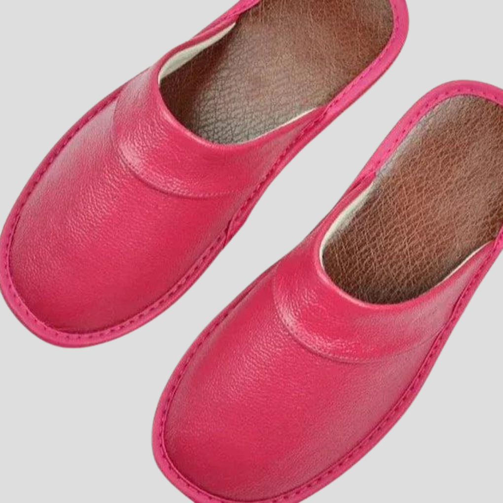 Men's Leather Slip-On Slippers | Home Comfort