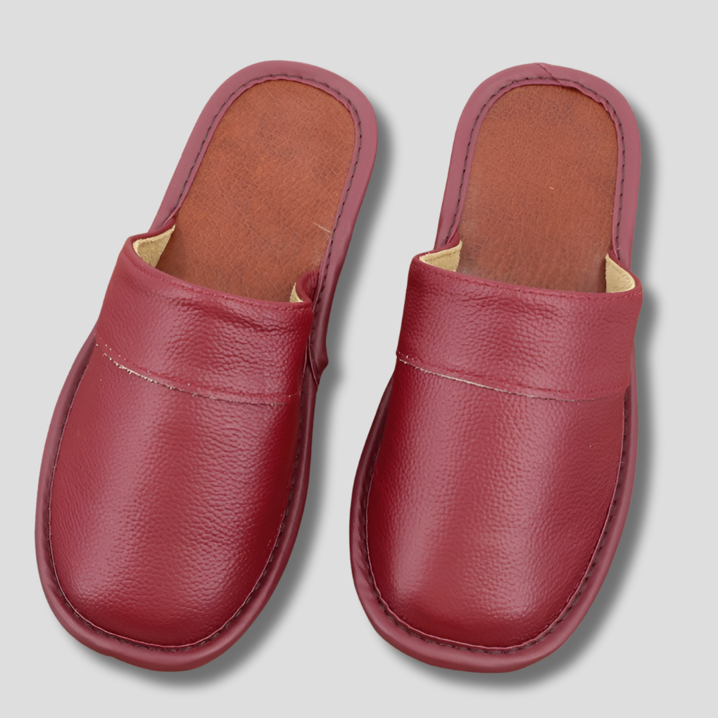 Men's Leather Slip-On Slippers | Home Comfort